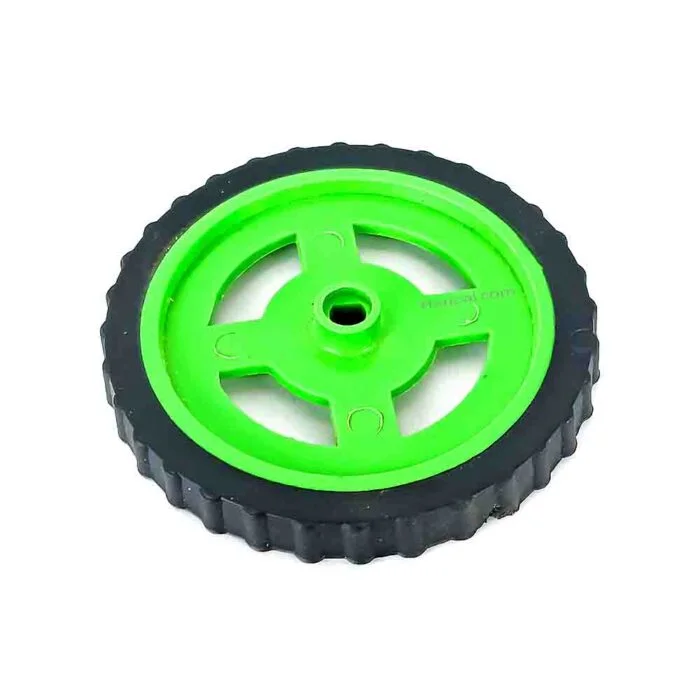 70mm dia. Robot Wheel 7mm Width for DIY Robot Car (Green Colour)