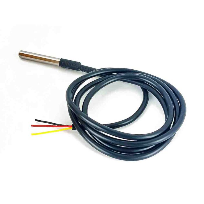 DS18B20 Water Proof Temperature Probe Black (1m)